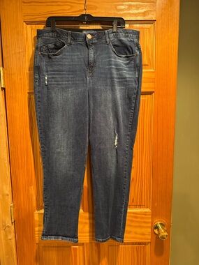Democracy Dark Blue Women's Stretch Jeans - Classic Slim Fit Size 16